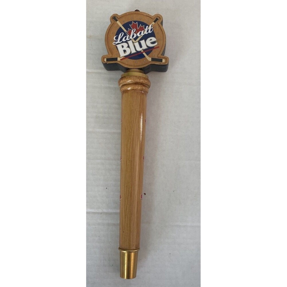Labatt Blue Canadian Pilsner Beer Tap Logo W  Hockey Puck W Sticks keg man cave